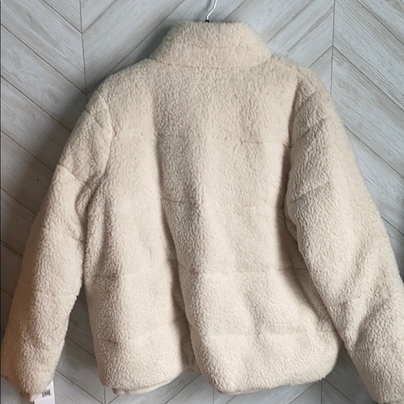 Sweaty Betty cream teddy Sherpa bomber coat jacket - Picture 7 of 8